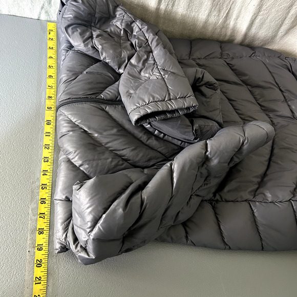 Calvin Klein Womens Down Packable Puffer Coat Size M Gray Quilted Long Jacket - Picture 10 of 12